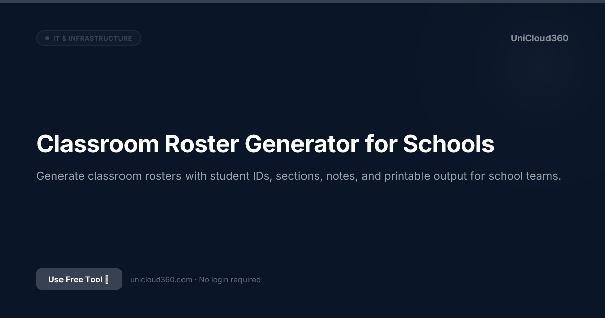 Free Classroom Roster & Class List Generator | UniCloud360