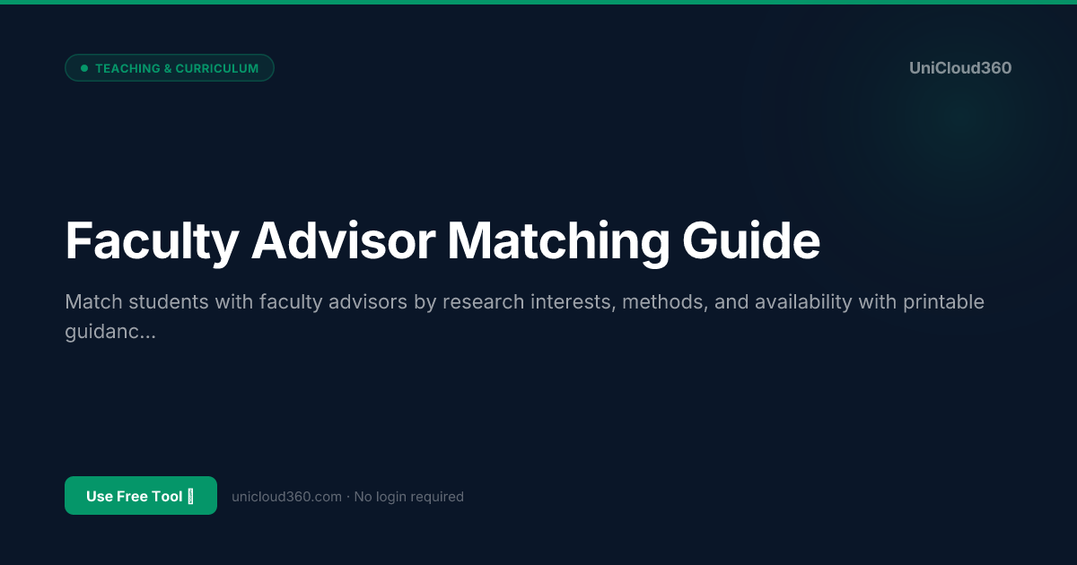 Free Faculty Advisor Matching Guide Tool | UniCloud360