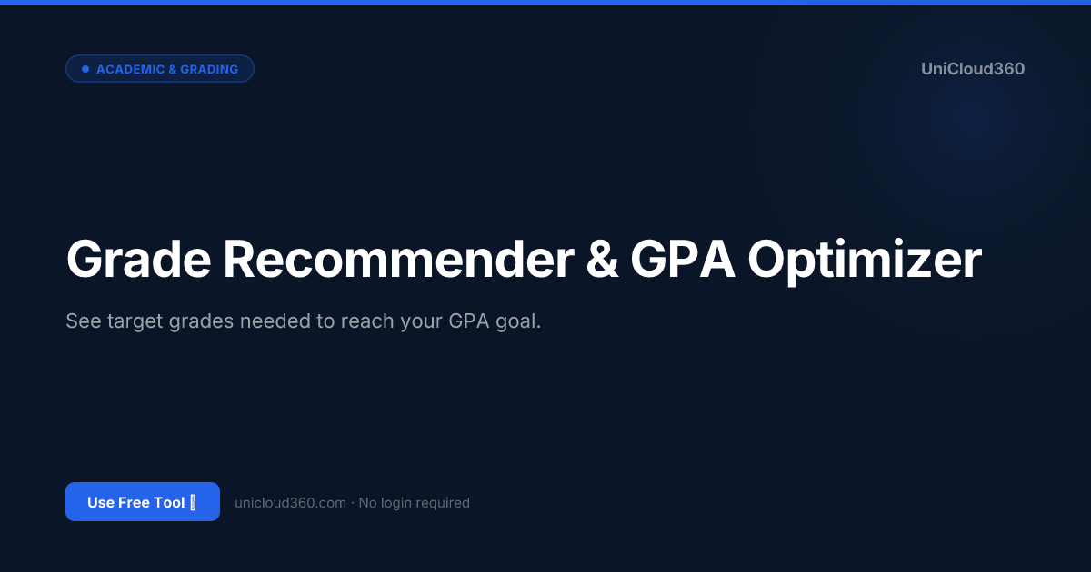 Free Grade Recommender & GPA Optimizer | UniCloud360