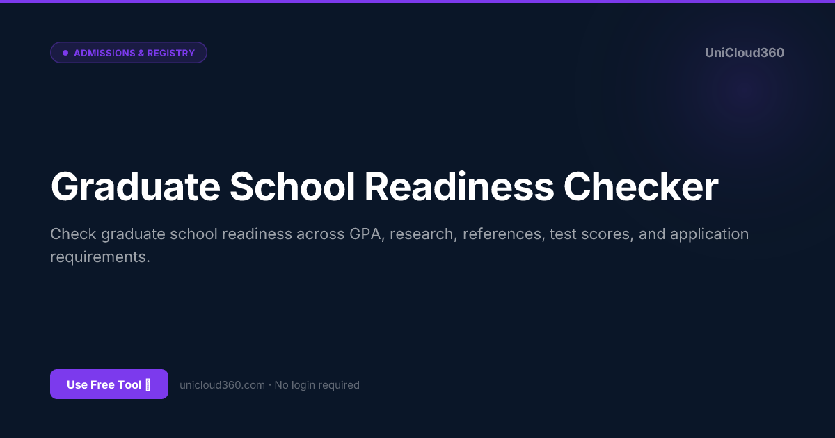 Free Graduate School Readiness Checker | UniCloud360