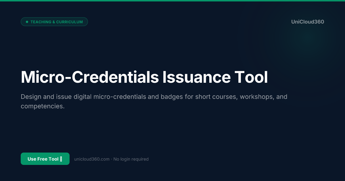 Free Micro-Credentials Issuance Module | UniCloud360