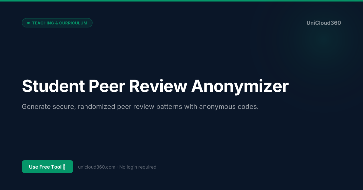 Free Peer Review Anonymizer for Lecturers | UniCloud360