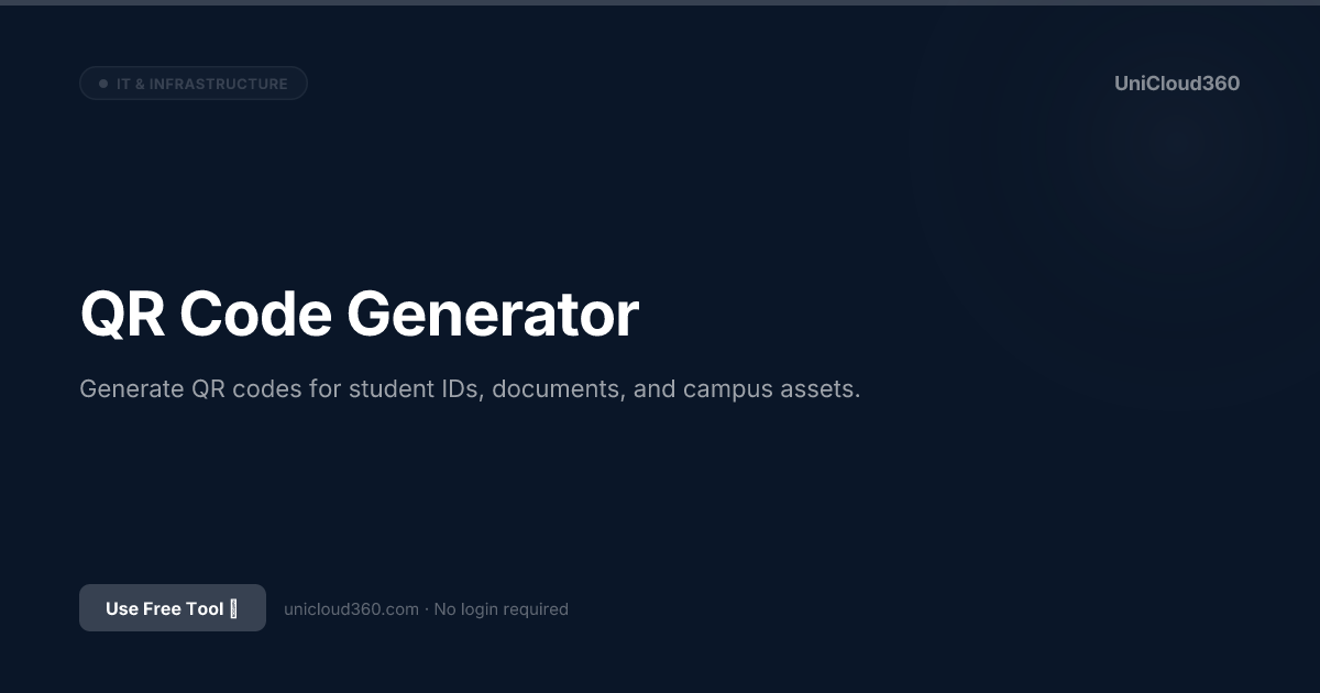 Free University QR Code Generator Tool | UniCloud360