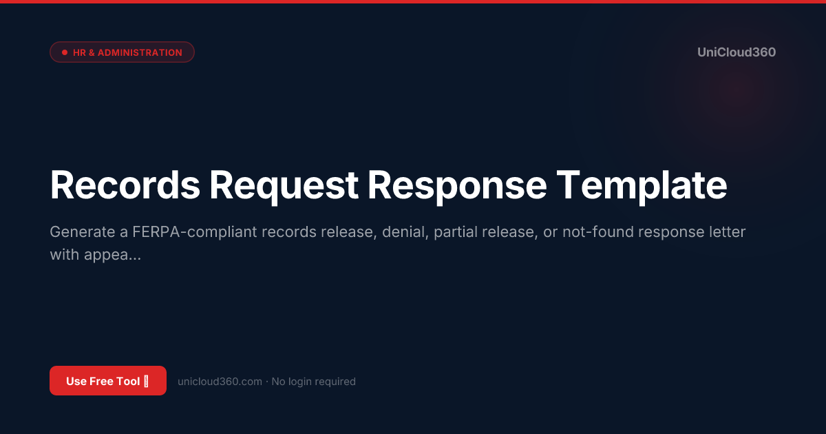 Free Records Request Response Template | UniCloud360
