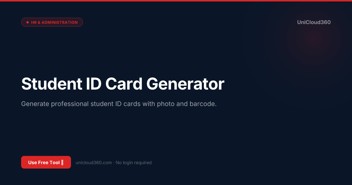 Free University Student ID Card Generator | UniCloud360
