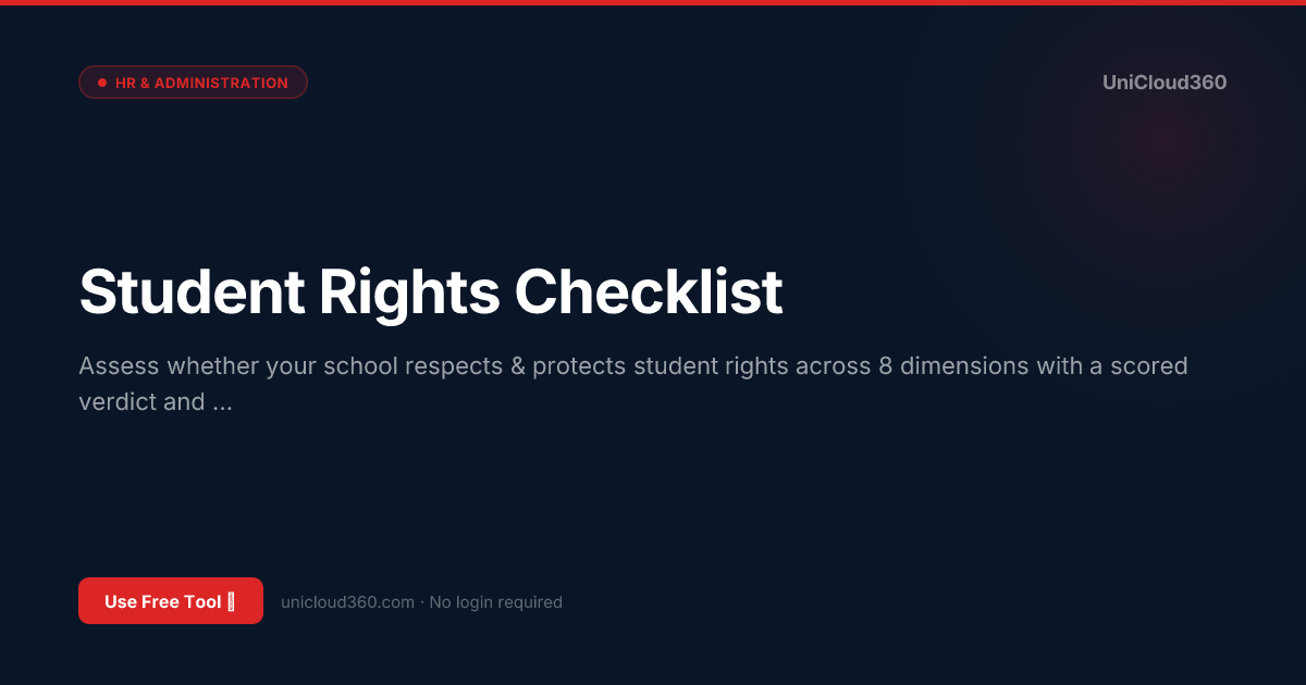 Free Student Rights Checklist Tool | UniCloud360